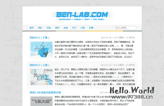 Typecho 单栏小清新主题 DNSHH