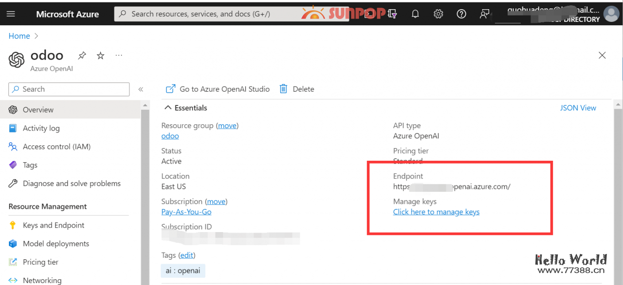 chatgpt中国区免费1年使用攻略，微软Azure云openai详细api注册申请图文教程，整合odoo AiCenter