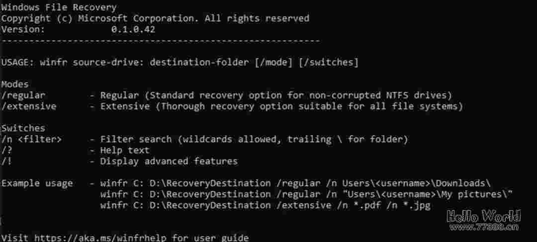 WinFR免费数据恢复工具（WinFR命令版/WinFR界面版），找回误删文件！