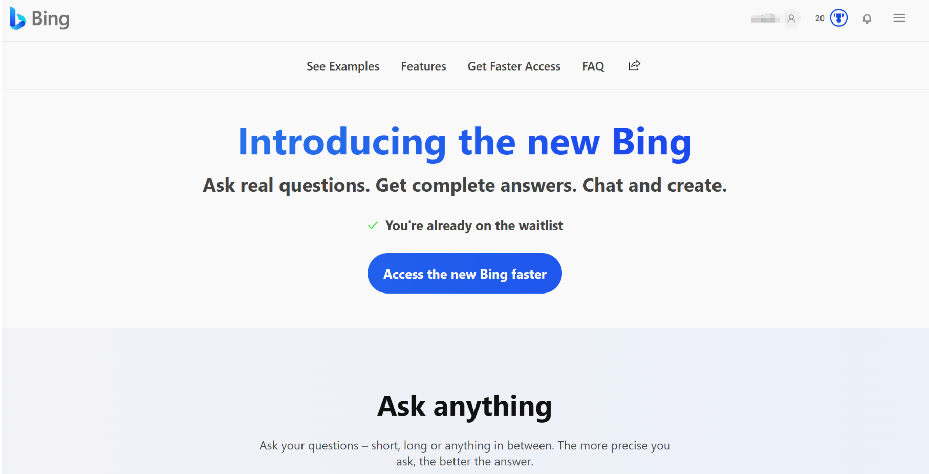 如何快速申请Microsoft NewBing 加入新必应候补名单！