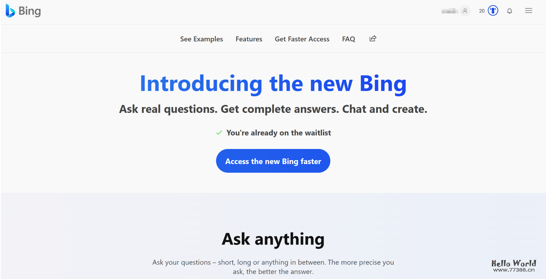 如何快速申请Microsoft NewBing 加入新必应候补名单！
