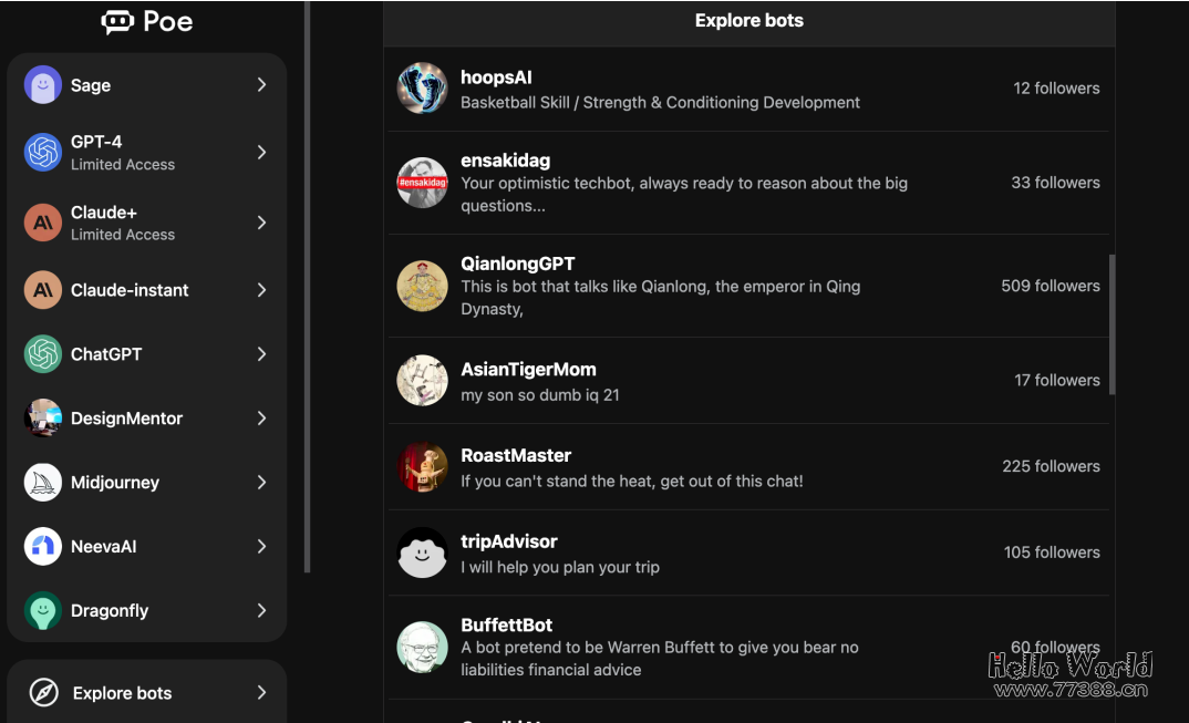 AI ChatBot 汇总，Poe、Claude、TypeMind、文心一言、讯飞星火认知大模型、Heypi